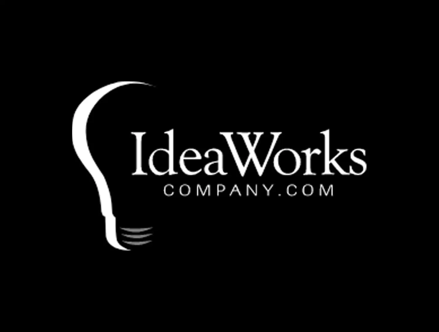 A black and white logo of an idea works company.